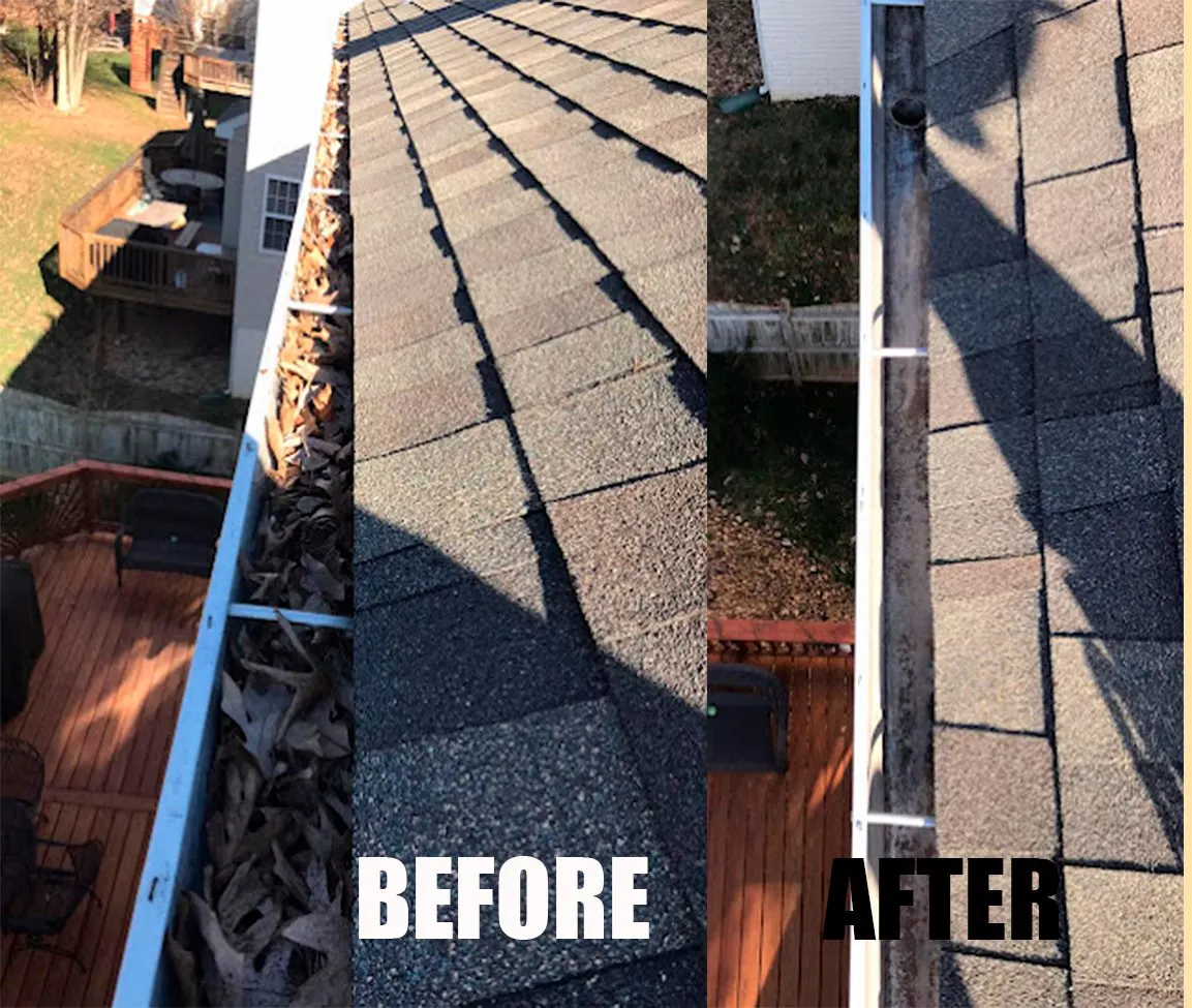Before gutter cleaning project photo